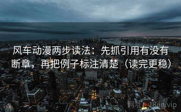 风车动漫两步读法：先抓引用有没有断章，再把例子标注清楚（读完更稳）