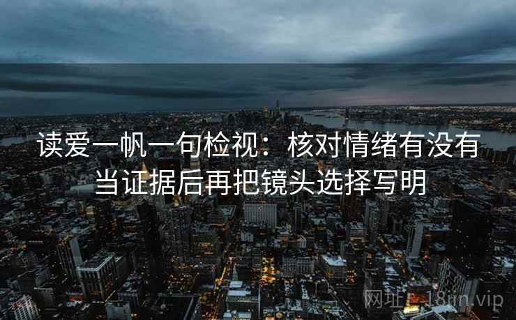 读爱一帆一句检视:核对情绪有没有当证据后再把镜头选择写明 读爱一帆一句检视:核对情绪有没有当证据后再把镜头选择写明