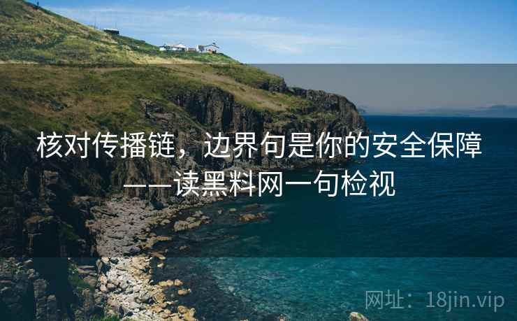 核对传播链,边界句是你的安全保障——读黑料网一句检视 核对传播链,边界句是你的安全保障——读黑料网一句检视